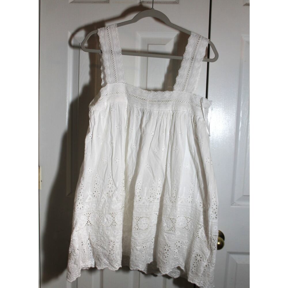 Mable White Eyelet Babydoll Dress sz M - Picture 4 of 5